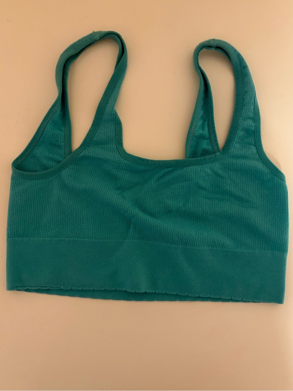 Anthropologie Teal Ribbed Sports Bralette